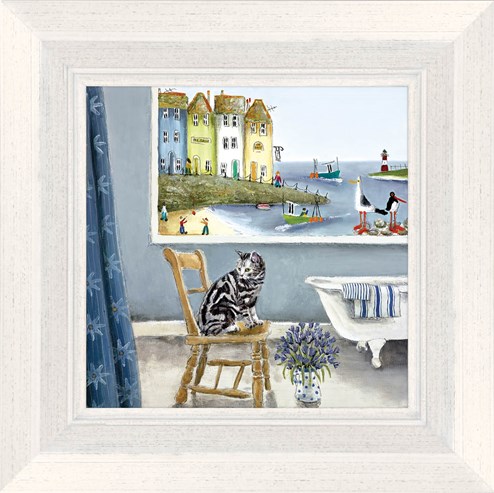 Purrfect Spa by Rebecca Lardner - Framed Limited Edition on Canvas